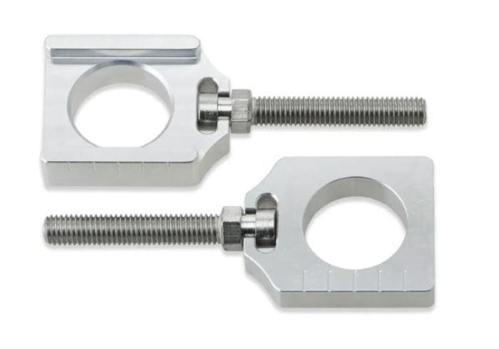 <p style="scrollbar-color: rgb(78, 82, 84) rgb(22, 25, 26); font-size: medium;">Billet Aluminum Chain Adjuster Lock Axle Blocks for Honda models hold the wheel precisely in place while tightening the chain. Bolt's unique design means only one 10mm wrench is needed to make chain adjustments.&nbsp;</p><p style="scrollbar-color: rgb(78, 82, 84) rgb(22, 25, 26); font-size: medium;"><span style="scrollbar-color: rgb(78, 82, 84) rgb(22, 25, 26); font-size: 1em;">Each block has aligning marks for simple adjustments, o</span><span style="scrollbar-color: rgb(78, 82, 84) rgb(22, 25, 26); font-size: 1em;">ne block is threaded to utilize the stock axle</span></p><p style="scrollbar-color: rgb(78, 82, 84) rgb(22, 25, 26); font-size: medium;"><span style="scrollbar-color: rgb(78, 82, 84) rgb(22, 25, 26); font-size: 16px;">The axle can be removed without losing the adjustment</span><span style="scrollbar-color: rgb(78, 82, 84) rgb(22, 25, 26); font-size: 1em;"><br style="scrollbar-color: rgb(78, 82, 84) rgb(22, 25, 26);"></span></p><p style="scrollbar-color: rgb(78, 82, 84) rgb(22, 25, 26); font-size: medium;">6061-aluminum<br style="scrollbar-color: rgb(78, 82, 84) rgb(22, 25, 26);"></p><p style="scrollbar-color: rgb(78, 82, 84) rgb(22, 25, 26); font-size: medium;">Raw Aluminum finish</p><p>Axle removal nut included</p><p style="scrollbar-color: rgb(78, 82, 84) rgb(22, 25, 26); font-size: medium;">Lubricant included</p><p style="scrollbar-color: rgb(78, 82, 84) rgb(22, 25, 26); font-size: medium;">Made in the USA</p>