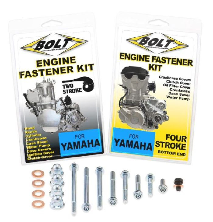 <p><font size="3">Engine Fastener Kits come with modern dimpled flange bolts. With a bright zinc finish, these fasteners last long and give a clean, updated look to any engine.</font></p><p><font size="3">Application: Yamaha YZ450F (23-26)</font></p><p><font size="3"><br></font></p><p><font size="3">Includes hardware for the following:&nbsp;</font></p><p><font size="3">Crankcase Covers</font></p><p><font size="3">Clutch Cover</font></p><p><font size="3">Oil Filter Cover</font></p><p><font size="3">Crankcase</font></p><p><font size="3">Case Saver</font></p><p><font size="3">Water Pump</font></p><p><font size="3">Various top-end bolts</font></p>