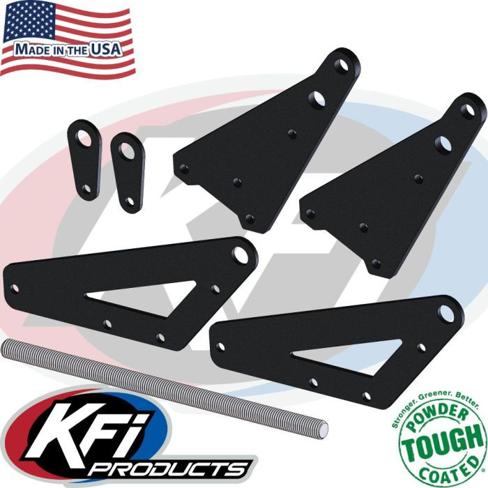 <p style="line-height: 1.6; margin: 0px 0px 0.6em;">The KFI 6" Positive UTV SQ push tube leveling kit. This allows you to mount your push tube at the correct height so the blade is level.</p><p style="line-height: 1.6; margin: 0px 0px 0.6em;">Specifications:</p><ul style="margin: 0px 0px 0.6em 5px; padding: 0px 0px 0px 20px;"><li style="margin: 0px 0px 5px;">For machines 16"-18" (see picture below)</li><li style="margin: 0px 0px 5px;">Works with KFI UTV SQ Push Tubes (106300)</li><li style="margin: 0px 0px 5px;">Shot Blasted before powder coating</li><li style="margin: 0px 0px 5px;">Powder Coated TOUGH - Black</li></ul>