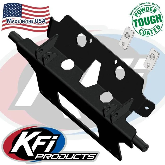 <p><font size="3">This Can-Am Defender HD11 plow mount is one of two options for mounting a KFI plow system to your HD11 Defender. This version installs directly onto your machine and remains in place year-round while still providing full ground clearance when the plow is removed.</font></p><p><font size="3">This mount features two connection options:</font></p><p><font size="3">A built-in Swift-Latch™ bar for use with our KFI Swift-Latch™ system.</font></p><p><font size="3">The 2-Piece KFI Seasonal pin-style plow attachment.</font></p><p><font size="3">If you plan to use the Swift-Latch™ bar, you’ll also need to purchase one of our KFI Swift-Latch™ Systems that bolt to your KFI Push Tubes (#106300). We currently offer Standard and Tall Swift-Latch™ Systems depending on your machine’s final height after accessories such as lift kits, larger tires, or tracks are installed.</font></p><p><font size="3">If you prefer to use the traditional pin-style attachments, you’ll need a 3"–4" leveling kit for proper operation with a stock HD11 Defender, or a 5"–6" leveling kit if your machine is equipped with tracks or oversized tires.</font></p><p><font size="3">Always verify your Swift-Latch™ bar height before ordering to ensure you select the correct leveling kit or Swift-Latch™ System for your setup</font></p><br><p><font size="3">Front Lower Plow Mount System: Allows for easy attachment and removal of the plow</font></p><p><font size="3">2 Mounting Options:&nbsp;</font></p><p><font style="font-size: 1em;">The traditional KFI pin-style plow attachment that u</font><span style="font-size: medium;">ses 2 standard 5/8" Hitch Pins for secure connection or use the</span><span style="font-size: medium;">&nbsp;built-in Swift-Latch™ bar for use with the KFI Swift-Latch™ system</span></p><p><font size="3"><br></font></p><p><font size="3">Constructed from 3/16" thick grade 50 steel for durability and strength</font></p><p><font size="3">Plow mounting tabs made from 1/4" thick grade 50 steel to ensure a secure fit</font></p><p><font size="3">Unlike competitors, products undergo metal bead blasting before powder coating to provide the best possible finish</font></p><p><font size="3">Powder coated black textured for supreme durability and corrosion resistance</font></p><p><font size="3">Installation: Comes with complete instructions for hassle-free installation</font></p><p><font size="3"></font></p><p><font size="3">All necessary hardware Included</font></p><p><span style="font-size: medium;">100% Made in the USA</span></p><p><span style="font-size: medium;"><br></span><span style="font-size: medium;">Note:&nbsp;</span>Requires the purchase of a Swift-Latch or Leveling Kit</p>