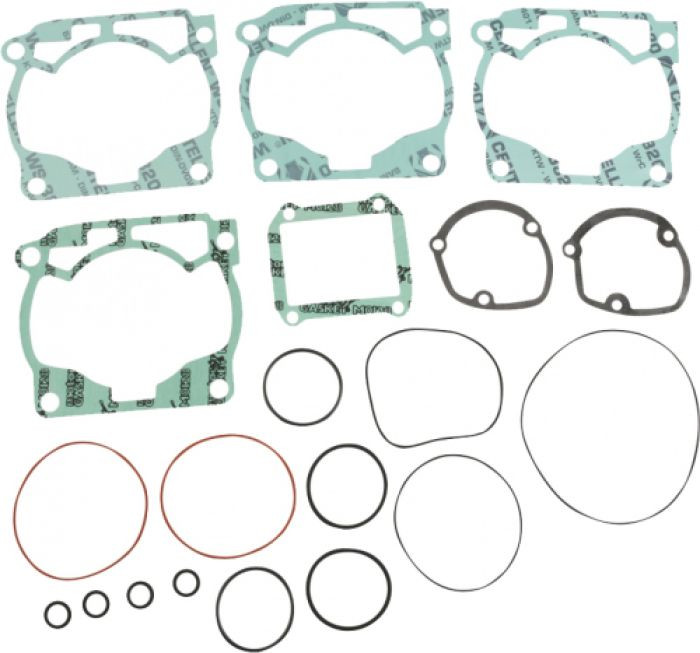 <div class="productDescription"><div class="primaryProductDescription"><p>Superior quality gasket sets from Athena S.P.A<br><br>Steel core materials feature high springback and superior tensile strength<br><br>Revolutionary transparent coating guarantees a perfect seal even at extremely high temperatures<br><br>High-temperature blue silicone beading on most critical flat gaskets<br><br>Top-end gasket kits include all necessary gaskets to rebuild the top end of the motor  <br><br></p></div> <div id="itemGroup" class="productItemGroup"></div></div>