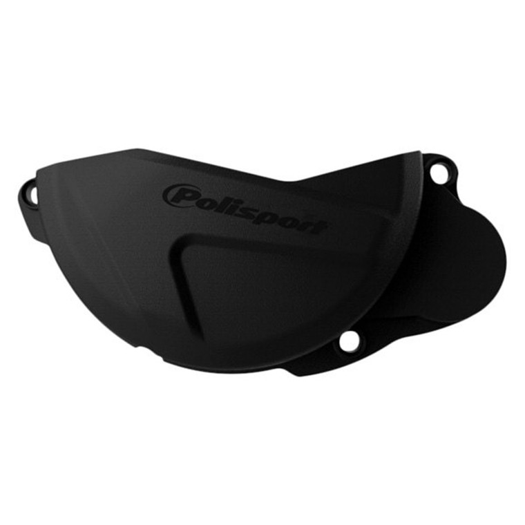 Abrasion and impact resistant<br>Built-in rubber o-ring<br>Easy and intuitive installation<br>Hard shell in hard resistant pa6 (polyamide)<br>Perfect fit to the clutch cover<br>Optimum protection against rocks impact<br>No need to disassemble the clutch cover for installation<br>All mounting hardware is included to install the part<br>Resistance to high continuous temperature<br>Compatible only with stock clutch covers<br>Polisport exclusive design<br>Made using the finest materials and advanced technologies<br>Thoroughly tested through the manufacturing process<br>Rigorous quality you can trust<br><br><br>  Black Clutch Cover Protector (8461700001) by Polisport®. Polisport widens its line of bike protections with the new Clutch Cover Protectors, developed with exclusive Polisport design. Finally, you can have them in the aftermarket for the majority of the off-road brands and models. Polisport Clutch Cover protector will excel in rocky terrains and protects your clutch cover from impacts and scratches, allowing to preserve the re-sale value of your bike by keeping the aluminum clutch cover untouched.<br><br>  Clutch Cover ProtectorMounting Hardware<br>