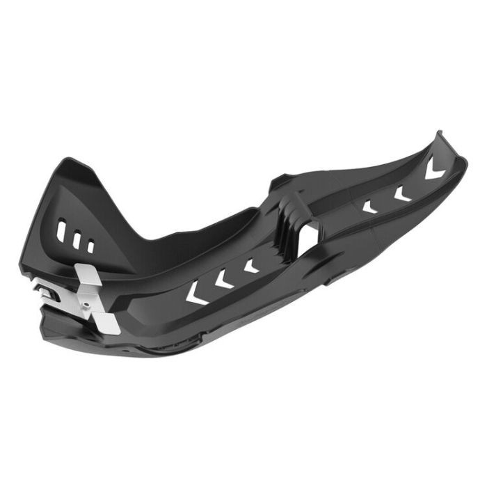 <ul><li>Polisport's Fortress Skid Plate with Linkage Protection fully covers the linkage of the bike to protect it from impacts.</li><li>Highly durable and resistant injection-molded part.</li><li>Full coverage of the engine and frame rails.</li><li>Mounting kit developed for a simple and quick installation.</li><li>Extended side protection.</li><li>Available with and without linkage protection.</li><li>No noise; quieter than metallic protections.</li><li>Slim fit prevents mud, dirt or rocks to build up between the protector and the frame.</li><li>Includes air intakes to cool the engine.</li><li>Perfect fit - model-specific design.</li><li>All hardware included.</li><li>Lightweight protection.</li><li>Parts included: 1x Polisport Skid Plate, 1x mounting kit with all components for easy assembly.</li></ul>