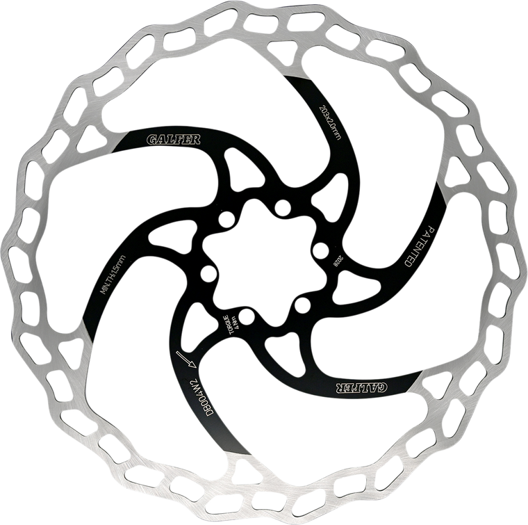 Galfer - Wave Bicycle Brake Rotor - Fixed - 203 mm - Wave Fixed Bicycle Brake Rotor - DB004W2 Galfer - Wave Bicycle Brake Rotor - Fixed - 203 mm - Wave Fixed Bicycle Brake Rotor - DB004W2