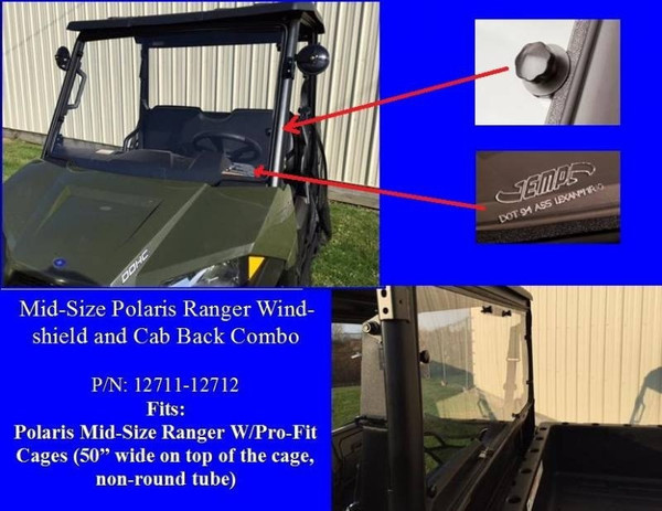 Polaris Ranger Windshield & Cab Back Combo - EMP