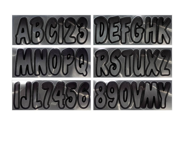 Can-Am Boat Lettering Chrome/Black 3"³ Registration Kit - Hardline