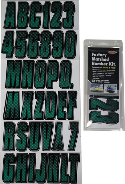 Can-Am Boat Lettering Forrest Green/Black 3"³ Registration Kit - Hardline