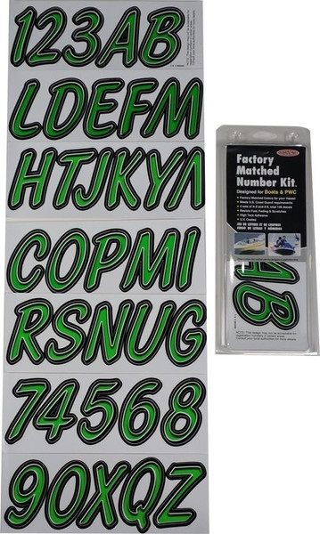 Can-Am Boat Lettering Kiwi/Black 3"³ Registration Kit - Hardline