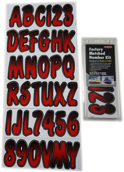 Can-Am Boat Lettering Red/Black 3"³ Registration Kit - Hardline