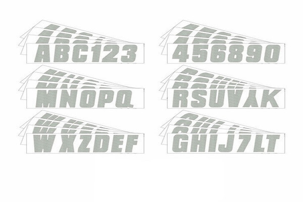 Can-Am Boat Lettering Solid Silver 3"³ Registration Kit - Hardline