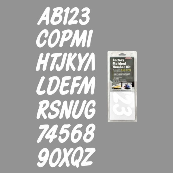 Can-Am Boat Lettering Solid White 3"³ Registration Kit - Hardline