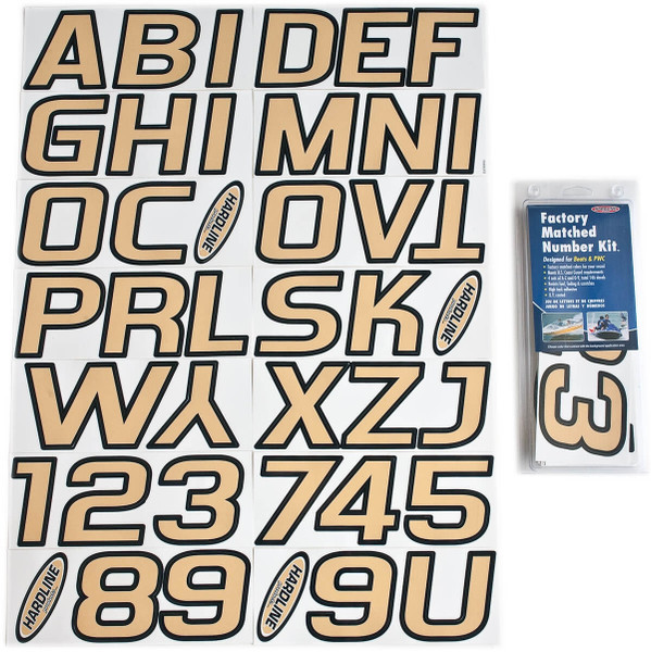 Honda Pioneer/Talon Boat Lettering Beige/Black 3"³ Registration Kit - Hardline