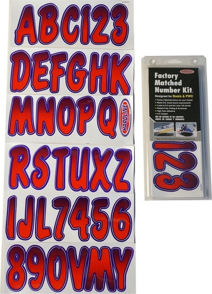 Honda Pioneer/Talon Boat Lettering Red/Purple 3inch Registration Kit - Hardline