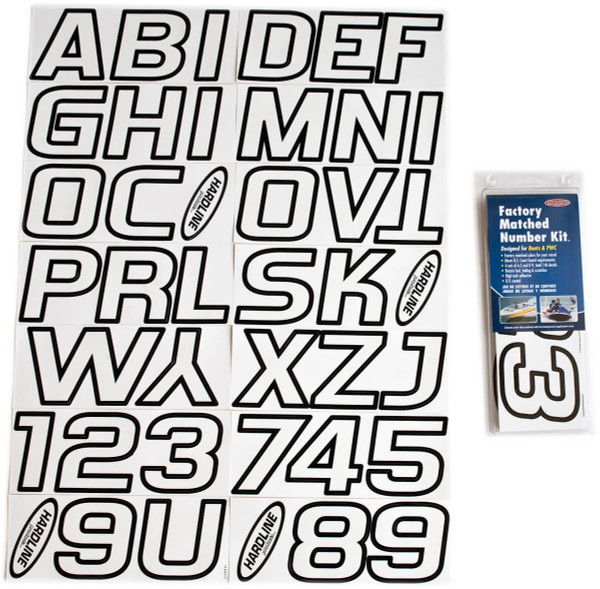 Honda Pioneer/Talon Boat Lettering White/Black 3"³ Registration Kit - Hardline