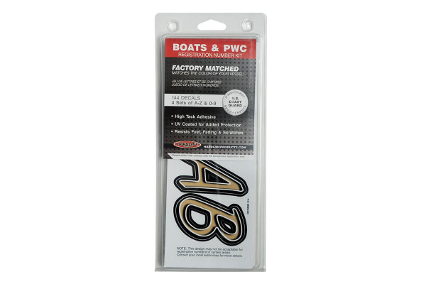 Kawasaki Boat Lettering Brown/Black 3 Registration Kit - Hardline