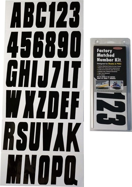 Polaris RZR Boat Lettering Solid Black 3"³ Registration Kit - Hardline