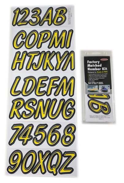 Polaris RZR Boat Lettering Yellow/Black 3"³ Registration Kit - Hardline