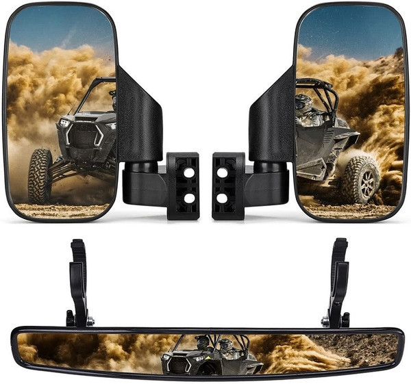 Can-Am Commander/Maverick Side Mirrors & Rear Mirror - Kemimoto