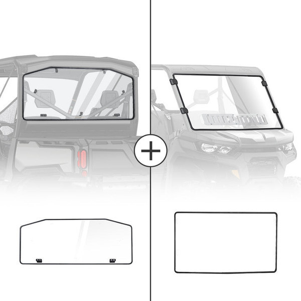 Can-Am Defender Rear & Front Full Windshield - Kemimoto