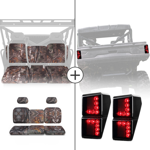 Polaris Ranger 1000/ XP 1000 Camouflage Seat Cover & Tail Light - Kemimoto