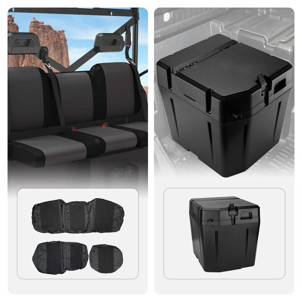 Polaris Ranger XP 1000 UTV Waterproof Seat Cover & Under Seat Storage Box - Kemimoto