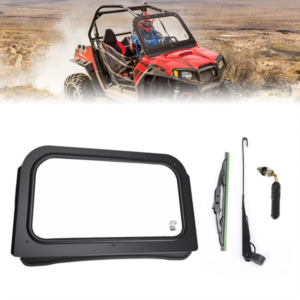 Polaris RZR 570/800/XP 900 Full Front Windshield with Manual Wiper - Kemimoto