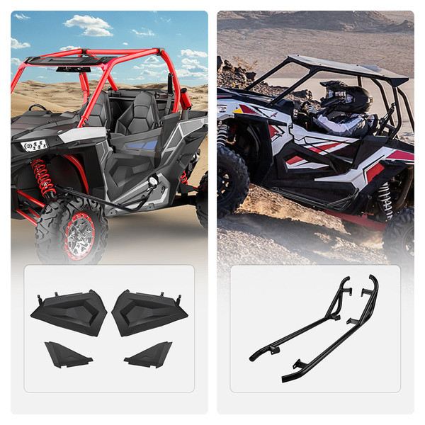 Polaris RZR 900/ XP 1000/ XP Turbo/ XP Turbo S Lower Half Door Inserts Panels & Nerf Bars Rock Sliders - Kemimoto