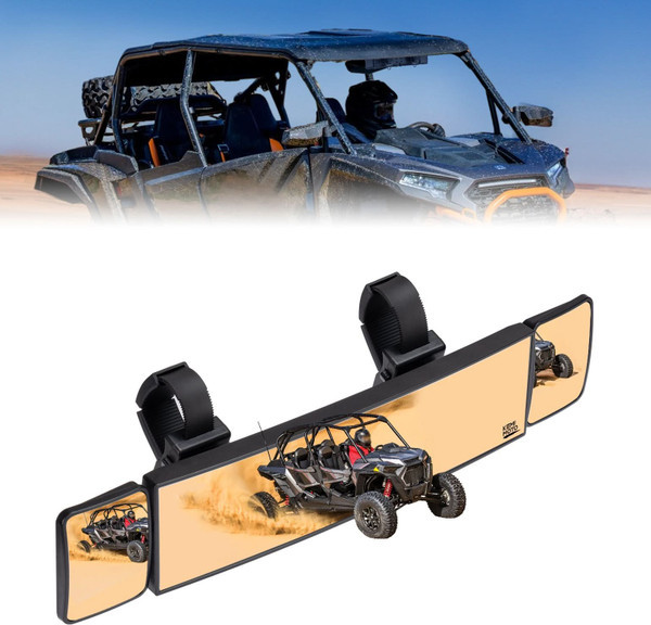 Polaris RZR Rear View Mirror 2 Convex Mirror with 1.5"-2" Sturdy Clamp - Kemimoto