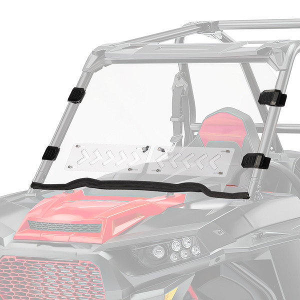 Polaris RZR XP 1000 / 900 Vented Front Windshield w/Pre-Installed Rubber Strip - Kemimoto