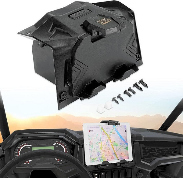 Polaris RZR XP 1000/ XP Turbo Tablet Holder / GPS Mount with Storage Box - Kemimoto