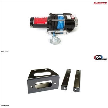 Polaris RZR 4 800 Synthetic 2500LB Winch and Winch Mount Kit - Kimpex