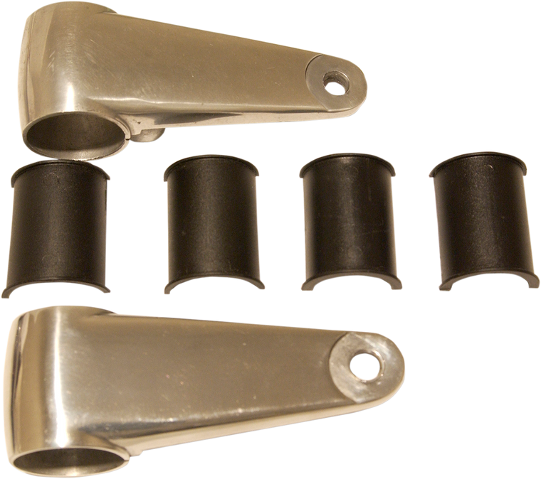 Emgo - Headlamp Mounting Brackets - Polished - Cast Aluminum Headlamp Mounting Brackets - 66-35830