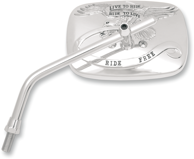 Emgo - Live to Ride Free Mirror - Chrome - 10 mm - Left - "Live to Ride Free" Custom Mirror - 20-31755A