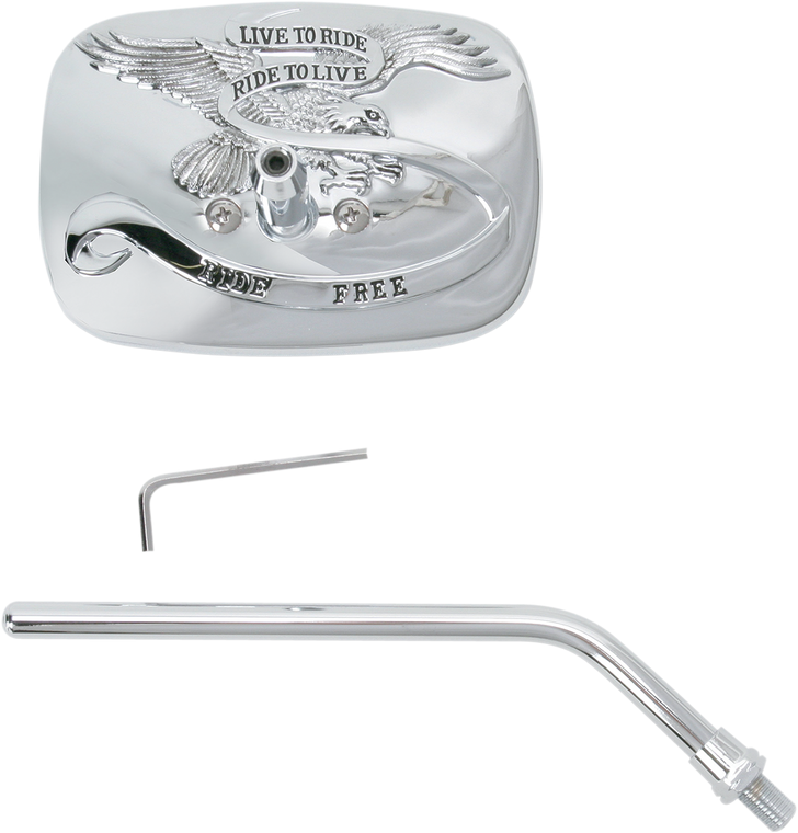 Emgo - Live to Ride Free Mirror - Chrome - Right - "Live to Ride Free" Custom Mirror - 20-31756A Emgo - Live to Ride Free Mirror - Chrome - Right - "Live to Ride Free" Custom Mirror - 20-31756A