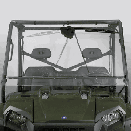Polaris Ranger Mid Size 400/500/570/800/EV Wash N' Wipe Full Front Windshield - National Cycle Parts