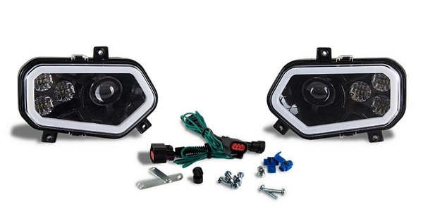 Polaris RZR 570 / 800 Black LED with HALO Headlights & Harness - Quad Logic