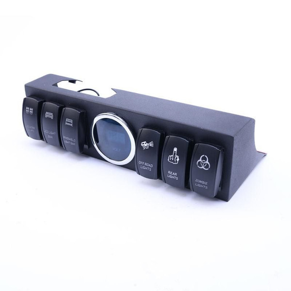Honda Pioneer/Talon 6-Switch LED Logo Rocker Panel with Digital Voltage Gauge and Pre-Wired Harness kit - Race Sport Lighting