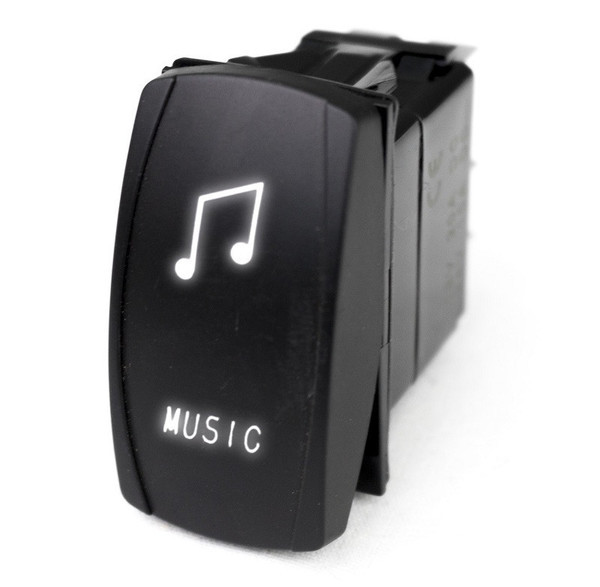 Kawasaki Mule / Ridge / Teryx LED Rocker Switch w/ White LED Radiance (Music) - Race Sport Lighting