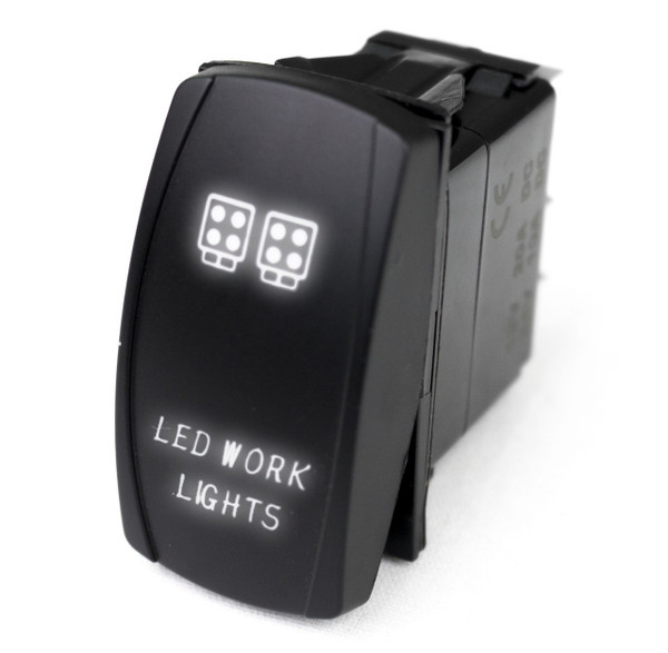 Kawasaki Mule / Ridge / Teryx LED Rocker Switch w/ White LED Radiance Work Lights - Race Sport Lighting