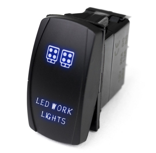 Polaris RZR LED Rocker Switch w/ Blue LED Radiance Work Lights - Race Sport Lighting