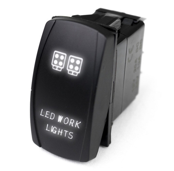 Polaris RZR LED Rocker Switch w/ White LED Radiance Work Lights - Race Sport Lighting