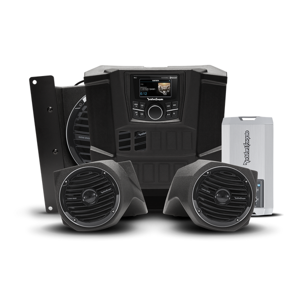 Polaris Ranger 400 Watt Stereo, Front Lower Speaker, & Subwoofer Kit - Rockford Fosgate