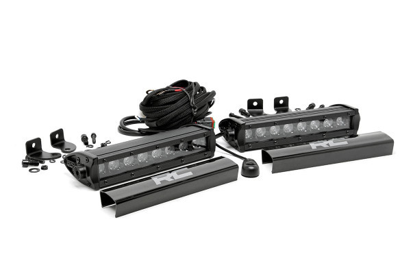 Can-Am Commander/Defender/Maverick X3/R 8" Black Series Single Row LED Light Bar Pair - Rough Country
