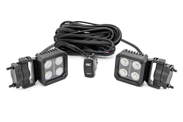 Polaris RZR 2 Inch Black Series (Swivel Mount) LED Light Pair - Rough Country