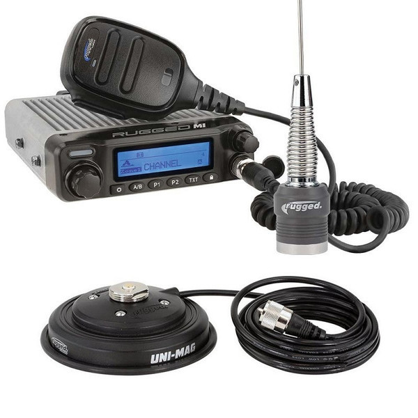 Polaris RZR Radio Kit - Rugged M1 Race Series Waterproof Mobile with Antenna - Digital & Analog - Rugged Radios
