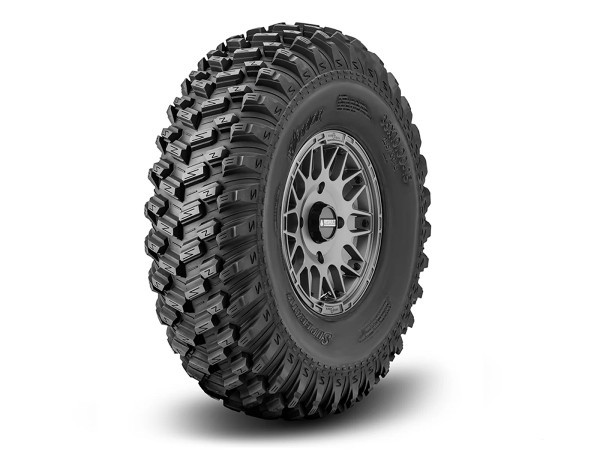 Polaris RZR Standard XT Warrior Tires 35x10x15 on 15x10 Hellfire Matte Titanium 4/156 Pattern - SuperATV