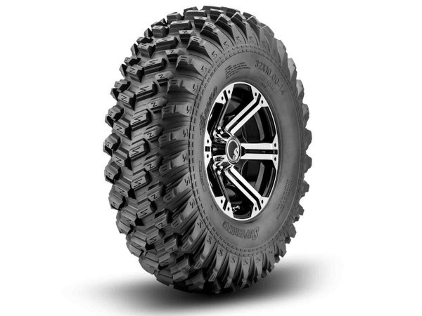 Polaris RZR Sticky XT Warrior Tires 34x10x14 on 14x7 Bandit H-Series Machined Finish Wheels 4/156 Pattern - SuperATV