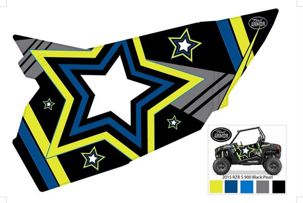 Polaris RZR S 900 Black Pearl GenX Two Door Graphics Kit - Trail Armor
