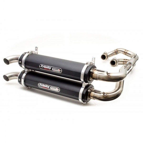 Polaris General 1000 Black Dual Exhaust System - Trinity Racing