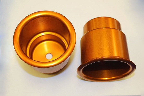 Polaris RZR Orange Anodized Billet Aluminum Cup Holders - UTV Inc